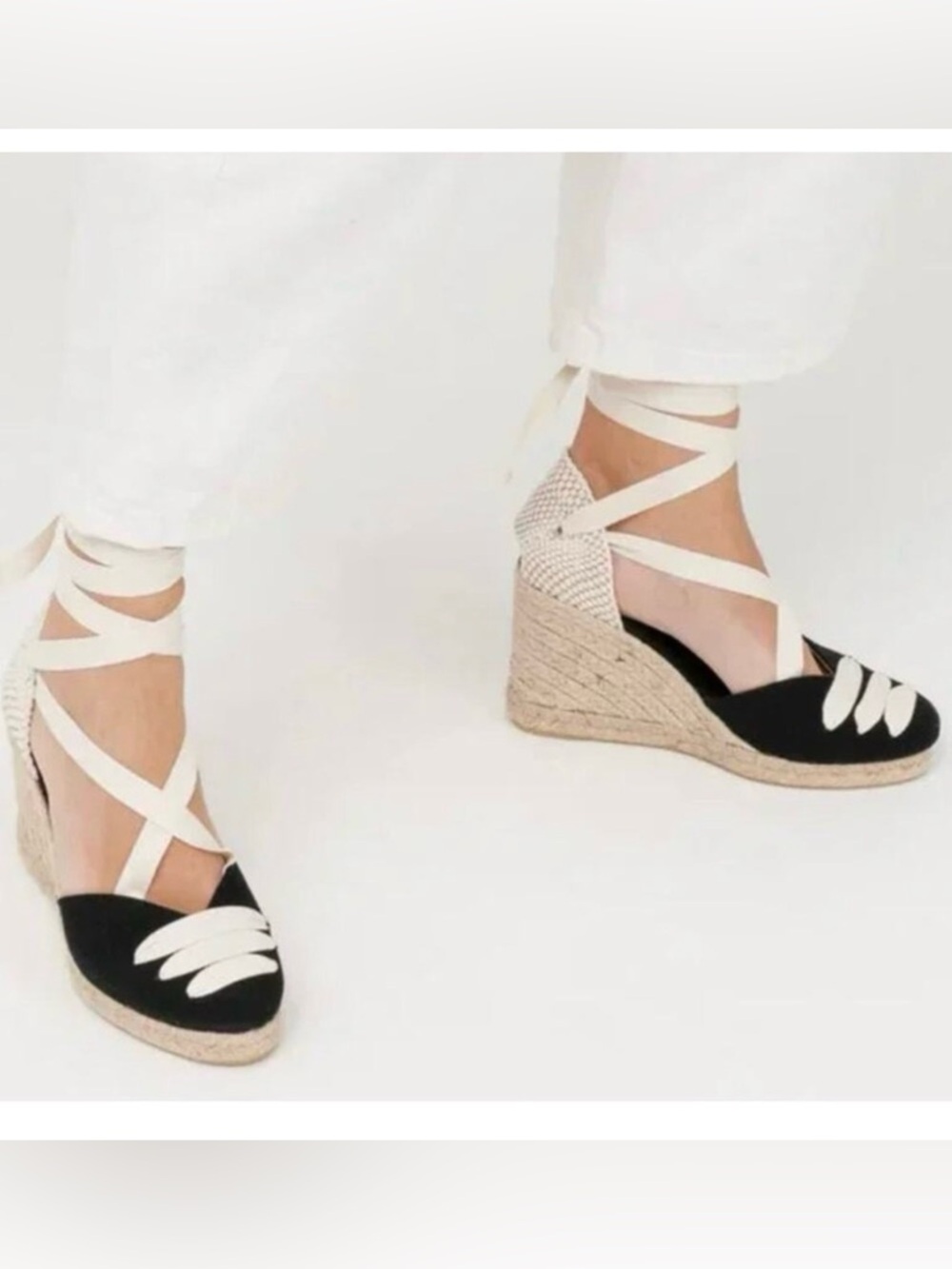 NEW Picon Women 9 Lace Up Wedge Leather Espadrilles Shoes Handmade in Spain,